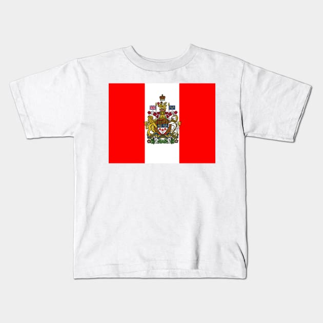 Canadian coat of arms flag Kids T-Shirt by AidanMDesigns